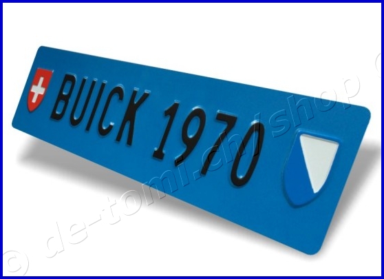 Plaque arrire bleue 110x500 mm "texte noir 55mm"